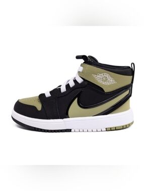 Jordan 1 Kids' Mid-Top Sneakers in Olive/Black 10 C